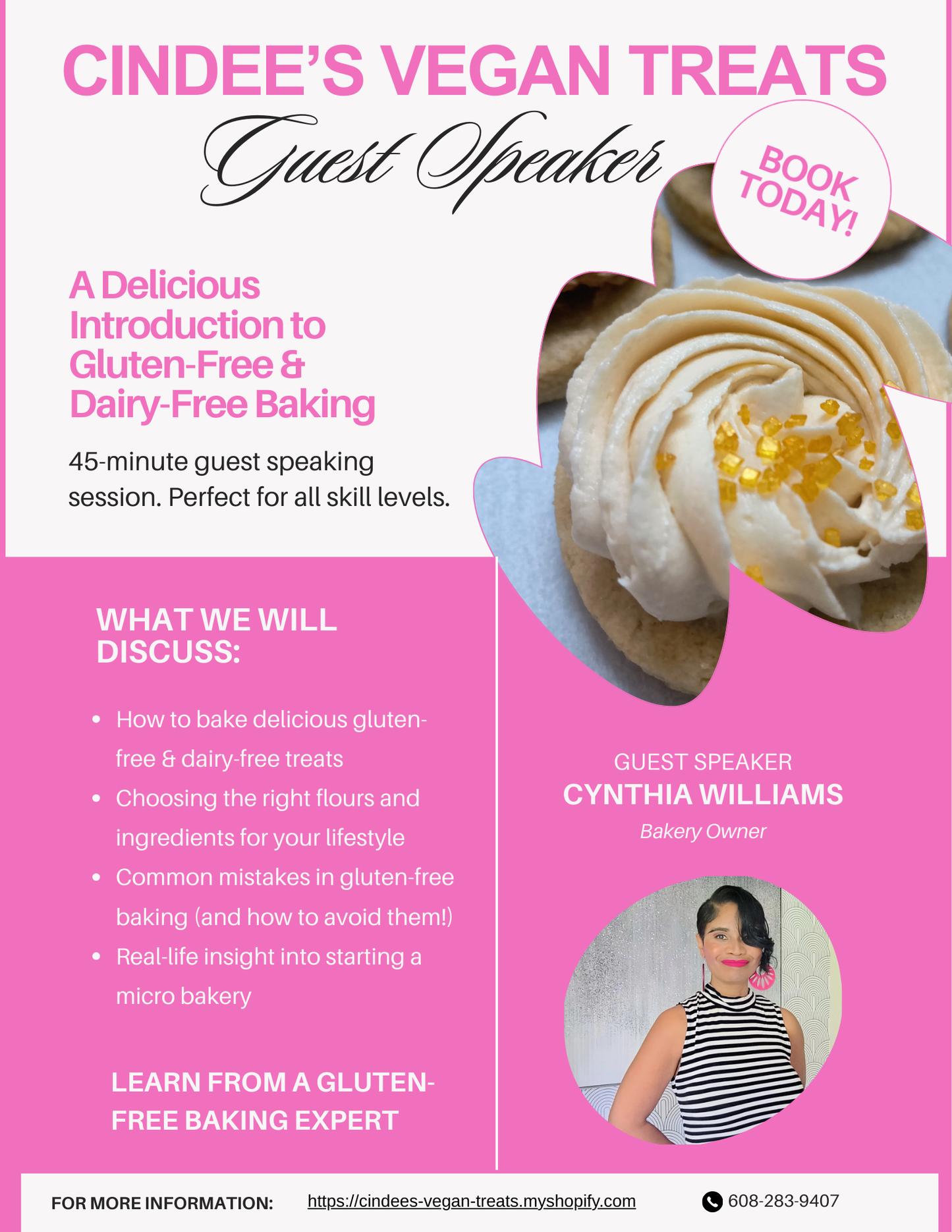 Guest Speaking Services: Gluten-Free & Dairy-Free Baking (45 Minutes)
