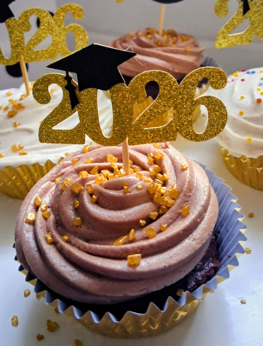Class of 2026 Celebration Cupcakes! Gluten-Free & Dairy Free! 4 Pack!