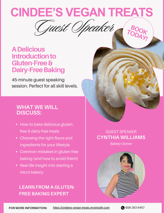 Guest Speaking Services: Gluten-Free & Dairy-Free Baking (45 Minutes)