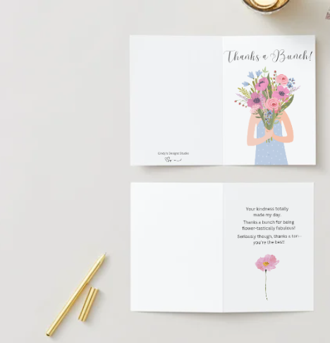 Thanks a Bunch – Greeting Card! 5" x  7" Card for Family, Friends, or Co-Workers!